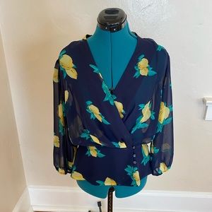 Eva Mendes Lemon Fruit Blouse